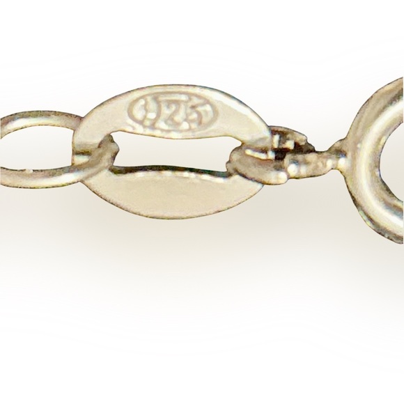 Turquoise Oval Pendant 925 Sterling Silver Necklace 16in - Picture 2 of 5